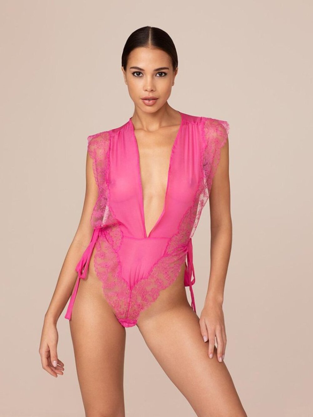 Agent Provocateur WILLA Teddy NWT Pink RARE SIZE! 100% Silk! [U1]